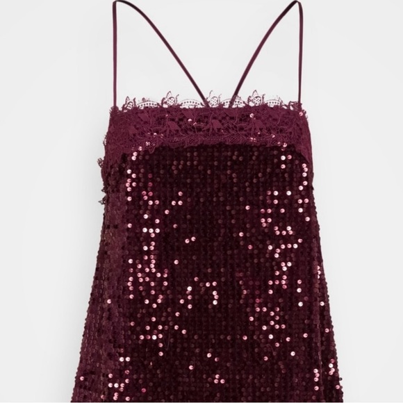 Free People Burgundy Sequin Mini Dress - Picture 10 of 12